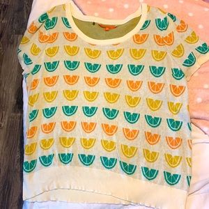 Bought this short sleeve sweater. Great for early spring or early fall